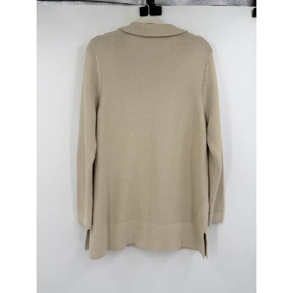 Poetry Womens Knit Cardigan Jacket Size 13 Oatmeal Cotton Hemp Sustainable - Picture 2 of 9